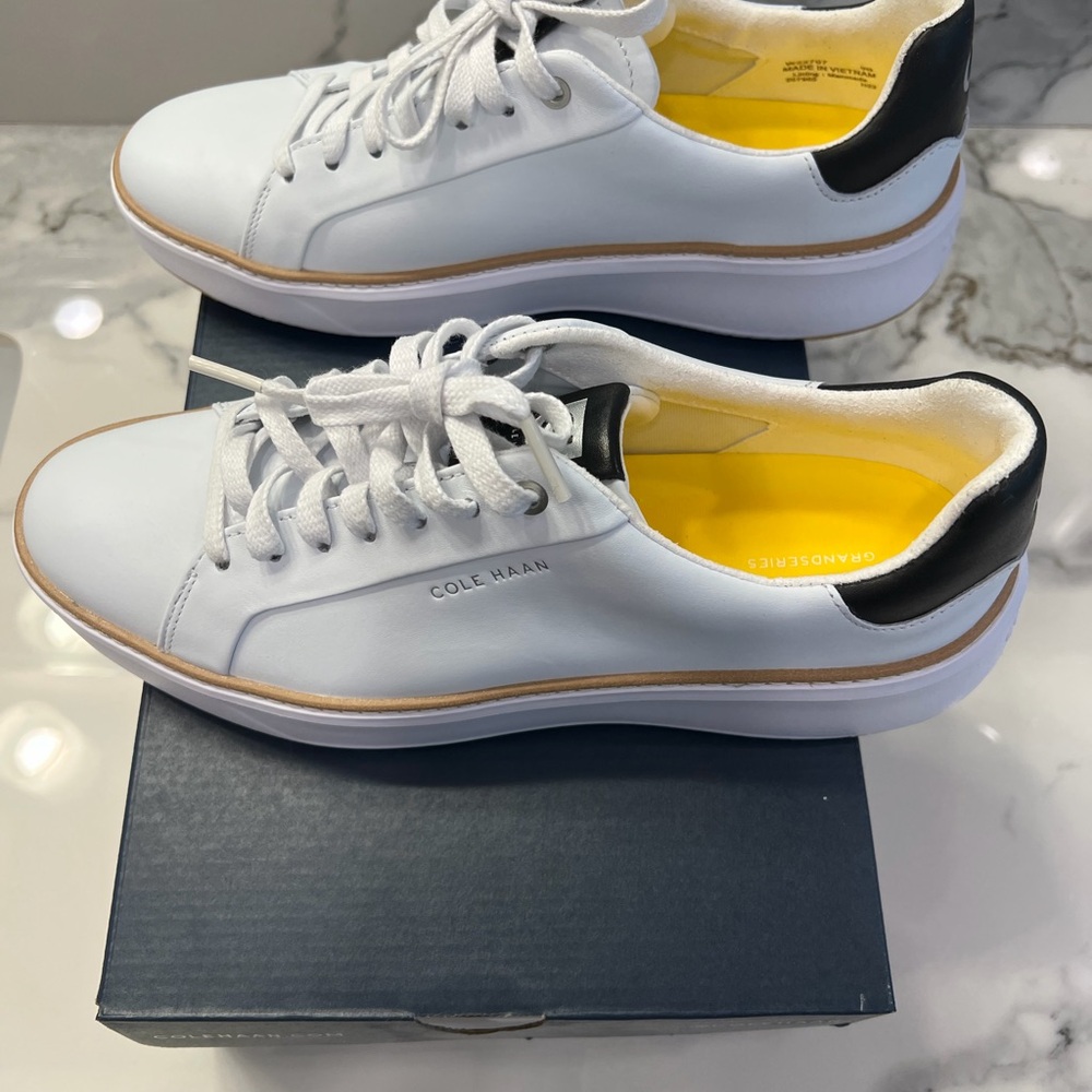 Cole Haan Women’s White and Tan Sneakers - Picture 2 of 6